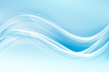 Elegant wave flowing design. Blue frozen background.