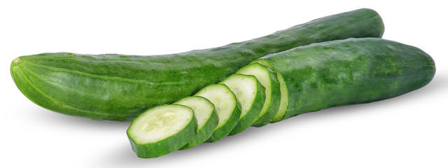 Cucumber isolated on white with clipping path