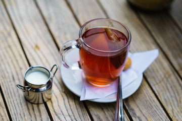 Cup of English tea whit milk