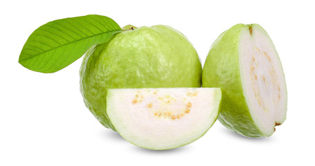Guava fruit isolated on white clipping path