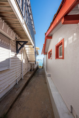 BASSIN D'ARCACHON (France), village ostréicole près du Cap Ferret