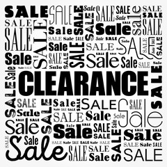 Obraz premium Clearance sale words cloud, business concept background