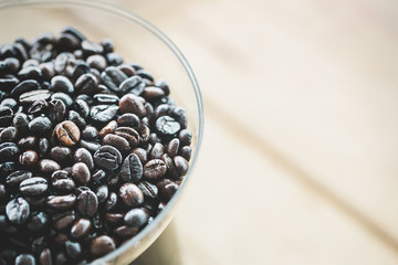 a lot of coffee beans for background, wallpaper, printing image, decorate interior or exterior. aroma drink. fragrance seed. spa therapy.