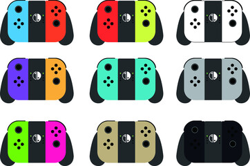 Colorful Controller of The latest Japanese game machine set