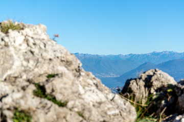 Scorcio del Lago Maggiore dal Campo dei Fiori di Varese. Sullo sfondo le Alpi Svizzere