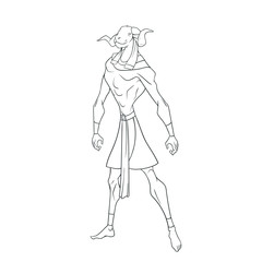 Contour drawing of the Egyptian god Khnum
