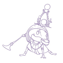 Contour drawing of the Egyptian god of fertility and rivers