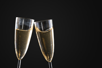 two glasses of sparkling wine