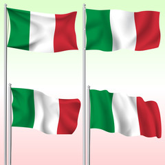 Italy textile waving flag isolated vector illustration