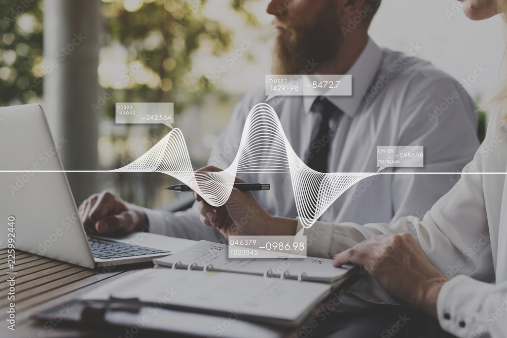 Poster graph data show summary analysis icon graphic