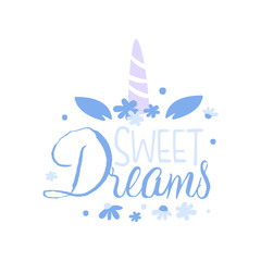 Sweet Dreams, positive quote, hand written lettering motivational slogan