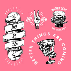 Cool retro motivational badges vector © Rawpixel.com