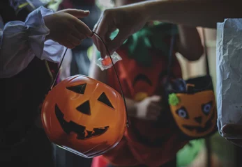 Foto op Plexiglas Little children trick or treating on Halloween © Rawpixel.com