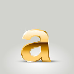 Obraz premium Golden vector letter A lowercase isolated on white background