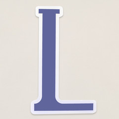 English alphabet letter L icon isolated