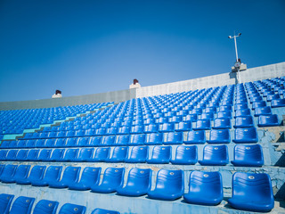 Empty stadium seats in a Shenyang college