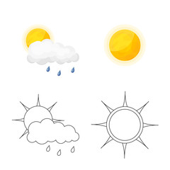 Vector illustration of weather and climate sign. Collection of weather and cloud vector icon for stock.