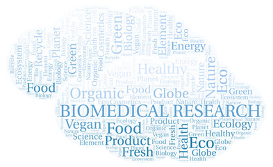 Fototapeta premium Biomedical Research word cloud.