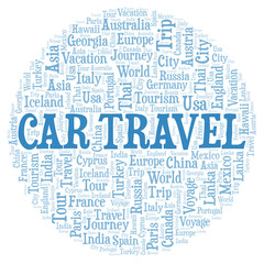 Obraz premium Car Travel word cloud.