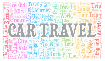 Fototapeta premium Car Travel word cloud.
