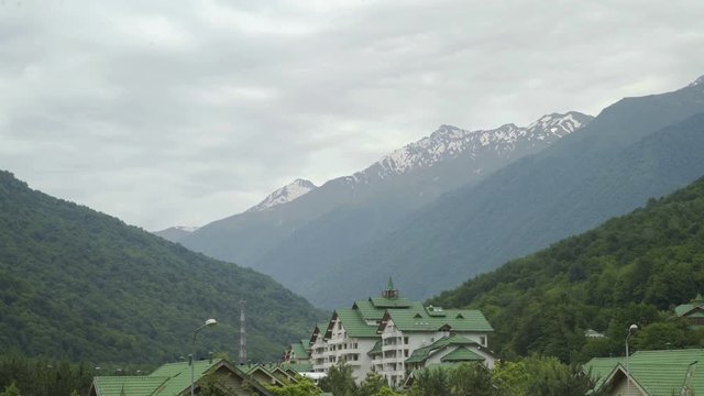 Mountains near the ski resort of Rosa Khutor in Krasnaya Polyana. Sochi