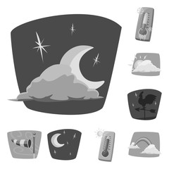 Vector design of weather and climate symbol. Collection of weather and cloud stock symbol for web.
