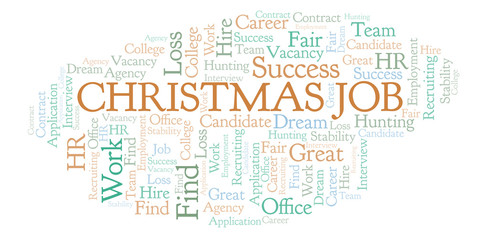 Fototapeta premium Christmas Job word cloud.