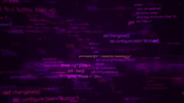 Animation of typing mathematics and physics formulas in abstract digital space. Animation of seamless loop.