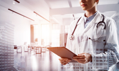 Successful doctor and modern technologies.
