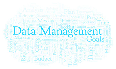 Fototapeta premium Data Management word cloud, made with text only.