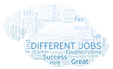 Different Jobs word cloud.