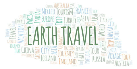 Obraz premium Earth Travel word cloud.