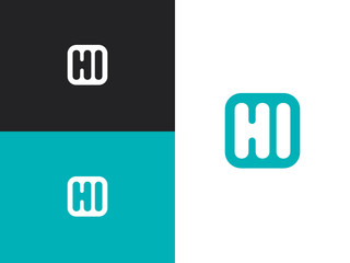 Initial letters HI logo design template elements