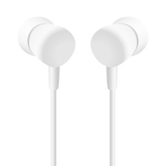 Headphones mock up isolated on white background. Vector illustration