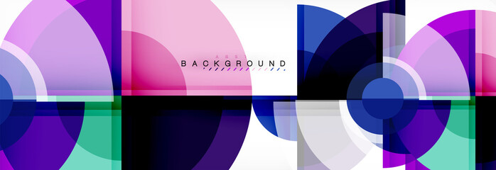 Abstract background - multicolored circles, trendy minimal geometric design