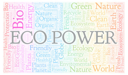Eco Power word cloud.