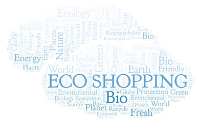 Obraz premium Eco Shopping word cloud.