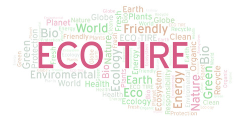 Obraz premium Eco Tire word cloud.