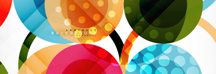 Abstract colorful geometric composition - multicolored circle background