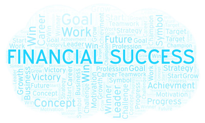 Obraz premium Financial Success word cloud.