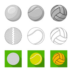 Vector design of sport and ball logo. Collection of sport and athletic stock symbol for web.