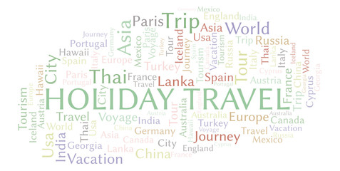 Holiday Travel word cloud.
