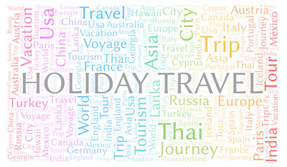 Fototapeta premium Holiday Travel word cloud.
