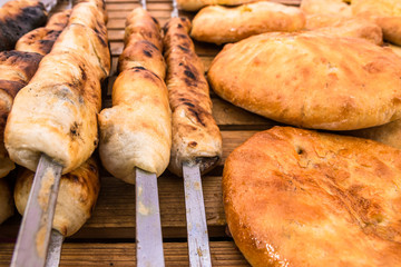 Grilled cheese and rolls.
