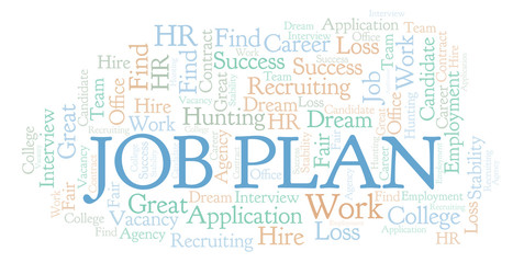 Fototapeta premium Job Plan word cloud.