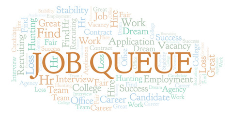 Job Queue word cloud.