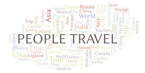 Fototapeta premium People Travel word cloud.