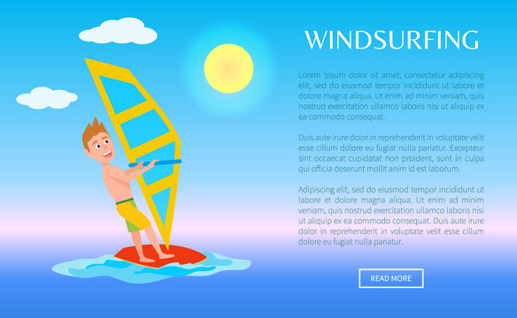 Windsurfing Web Poster Summer Sport Activity Sea