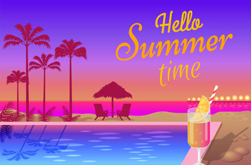 Summer Party Near Pool with Tasty Cocktails Promo