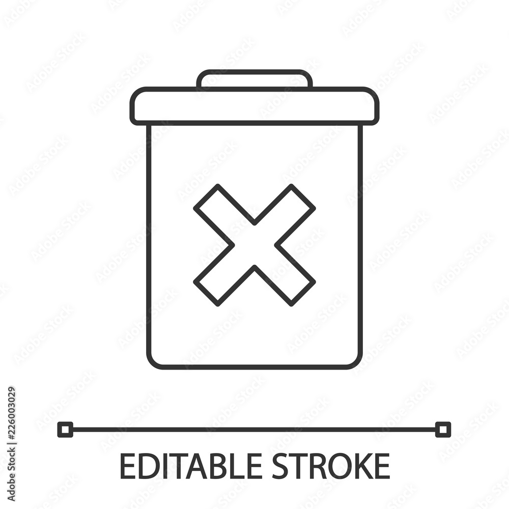Poster delete forever button linear icon
